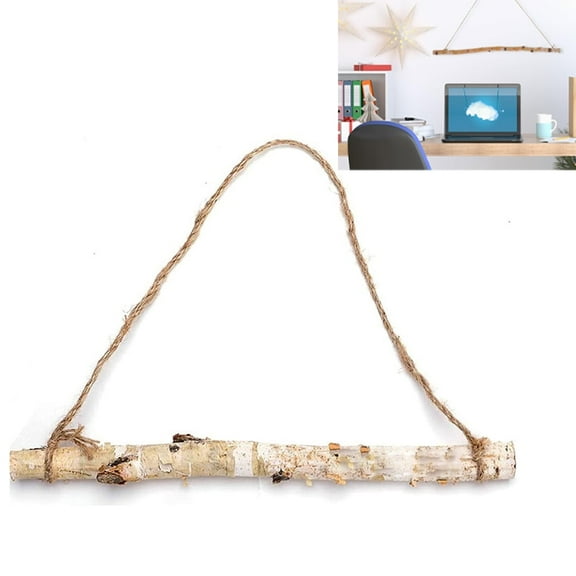 Tutuviw Rustic Wooden Rod Wall Hanging Decor,15in Farmhouse Log Pendant,Natural Wooden Wall Hooks Decorative,Branches Home Wall Hanging Decor for Living Bathroom,Easy Installation