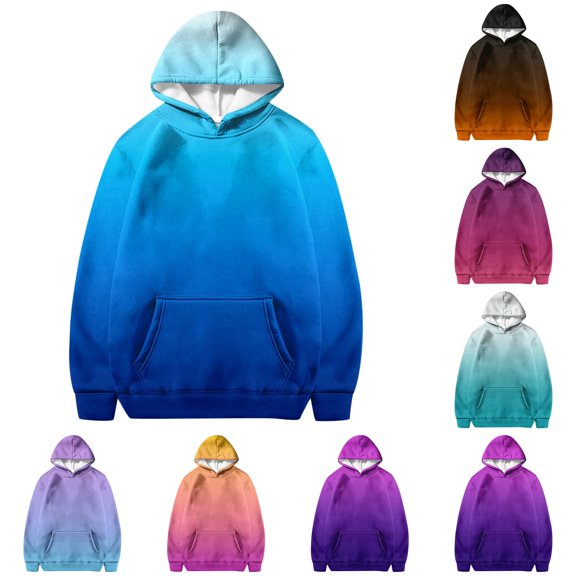 Vividxx Hoodies For Girls Fall Winter Gradient Long Sleeve D Hooded Sweatshirt Pocket Sports Casual Kids Pullovers Top Streetwear 12-24 Months