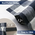 thumbnail image 3 of Buffalo Check Plaid Curtains for Living Room, Bedroom Farmhouse Gingham Style Cotton Texture Rod Pocket Semi Curtain Drapes, Navy, 52 x 63 Inch(2 Panels), 3 of 8