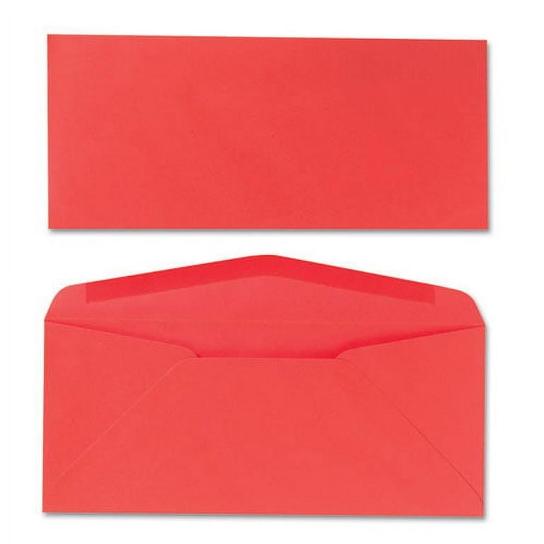 Colored Envelope, #10, Commercial Flap, Gummed Closure, 4.13 x 9.5, Red, 25/Pack Colored Envelope, #10, Commercial Flap, Gummed Closure, 4.13 x 9.5, Red, 25/Pack