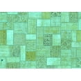 thumbnail image 1 of Ahgly Company Machine Washable Indoor Rectangle Patchwork Turquoise Blue Transitional Area Rugs, 5' x 7', 1 of 4