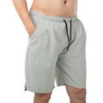 thumbnail image 5 of Casual Shorts Classic Solid Fit Drawstring Shorts Summer Beach Shorts with Elastic Waist and Pockets for Men, 5 of 8