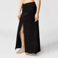 thumbnail image 2 of SXcggal Ladies Casual High Waist Denim Maxi Skirt Slit Front Asymmetric Trim Long Denim Skirt Streetwear Fashionable Comfortable Distinctive Women's Skirt, 2 of 7