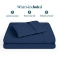 thumbnail image 3 of Bare Home Premium 1800 Collection 3-Piece Bed Sheet Set, Twin-XL, Dark Blue, 3 of 11