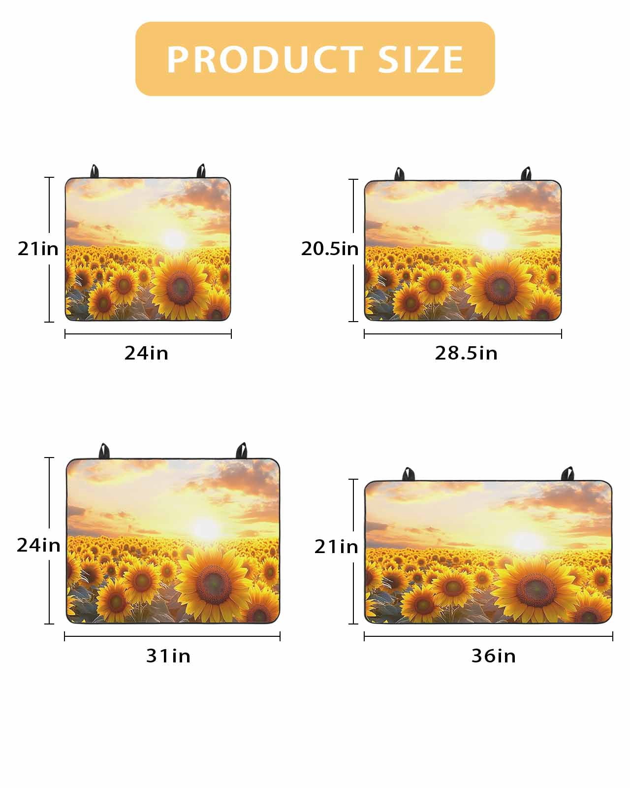 nqOlkjepod Large Induction Cooktop Protector Mat 24"x21", Yellow Sunflowers Stove Top Covers for Electric Stove, Botanical Sunset Natural Scenery Stove Burner Cover Mats, Glass Top Stove Cover