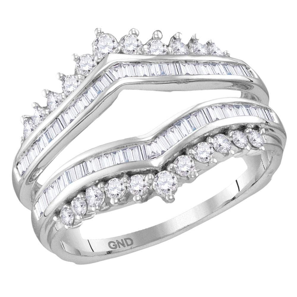 Saris and Things - 14k White Gold Womens Round Diamond Modern Wrap Ring