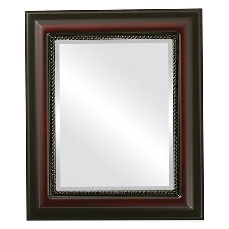 - The Oval and Round Mirror Store Heritage Framed Rectangle Mirror in Rosewood - Red