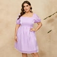 thumbnail image 2 of Yesfashion Women's Plus Size Tulle Dress Square Neck Puffy Babydoll Mesh Mini Dress, 2 of 5