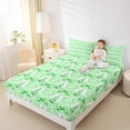 thumbnail image 4 of jejeloiu Xmas Tree Bed Sheets,Merry Christmas King Sheets,Green Bowtie Bow Sheet Set For Teens,Luxury Bedroom Decor,4 Pieces, 4 of 7
