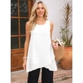thumbnail image 5 of DARING DIVA Women's High Low Casual Sleeveless Chiffon Blouse Asymmetrical L White, 5 of 7