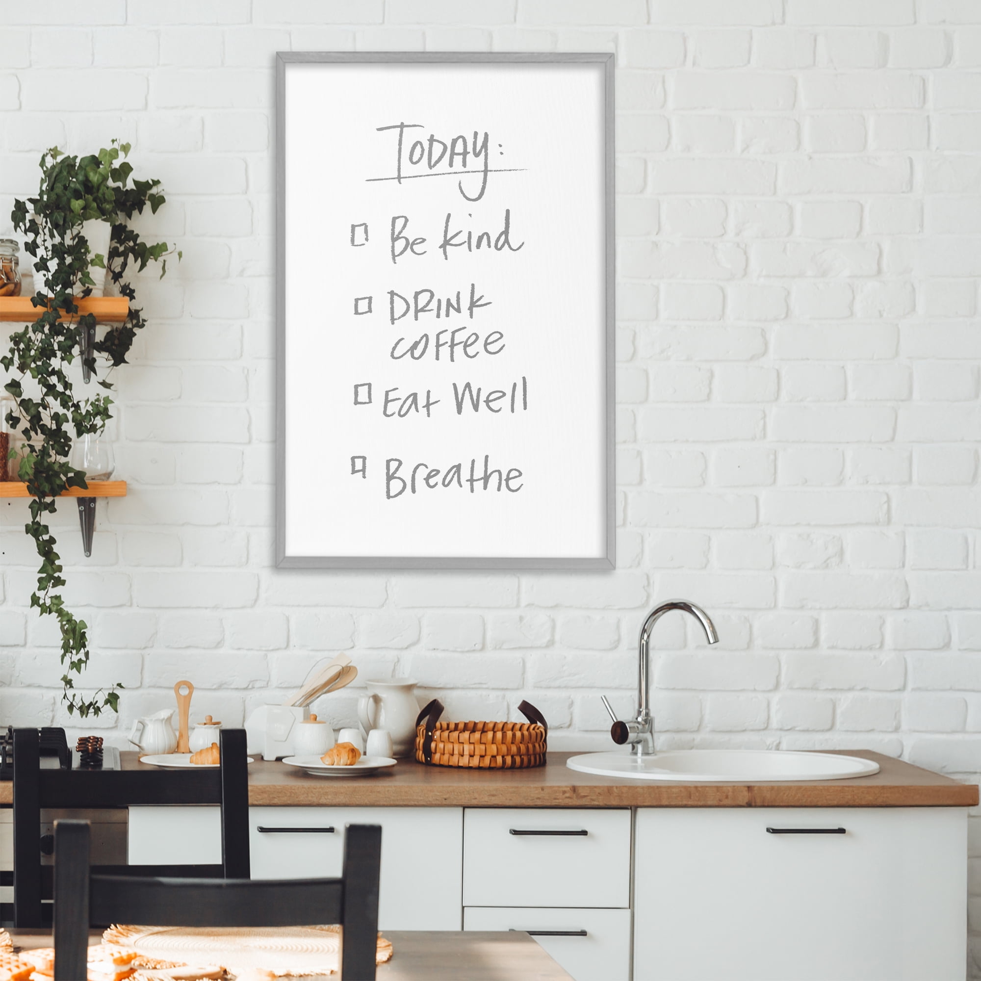 Stupell Industries Simple Today's Checklist Gray Framed Giclee Art, design by SD Graphics Studio