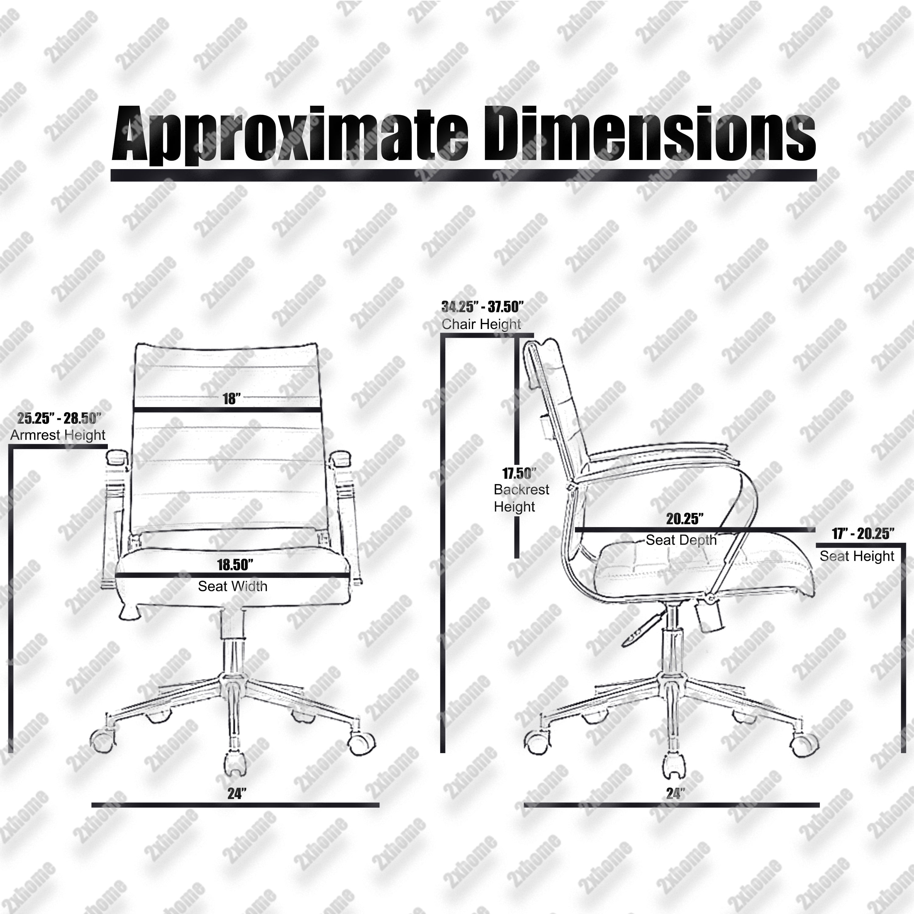 2xhome Gray Modern Contemporary Tan Brown Mid Back Ribbed PU Leather Swivel Tilt Adjustable Chair Manager Office Conference Room Work Task Computer Ribbed Desk Wheels Arms, Set of 1, 1 piece