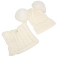 thumbnail image 4 of Niños invierno cálido mantener gorro tejido bufanda niño bebé niña lindo cuello calentador blanco, 4 of 9