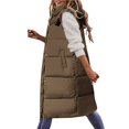 thumbnail image 3 of Vedolay Women's Coat Open Front Casual Solid Color Knit Coat with Pockets 2023 Khaki,S, 3 of 5