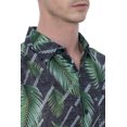 thumbnail image 3 of LA LEELA Men's Hawaiian Shirts Short Sleeve Button Down Shirt Mens Summer Holiday Beach Shirts Casual Aloha Tropical Shirts for Men Funny S Allover Palm Leafs, Black, 3 of 6