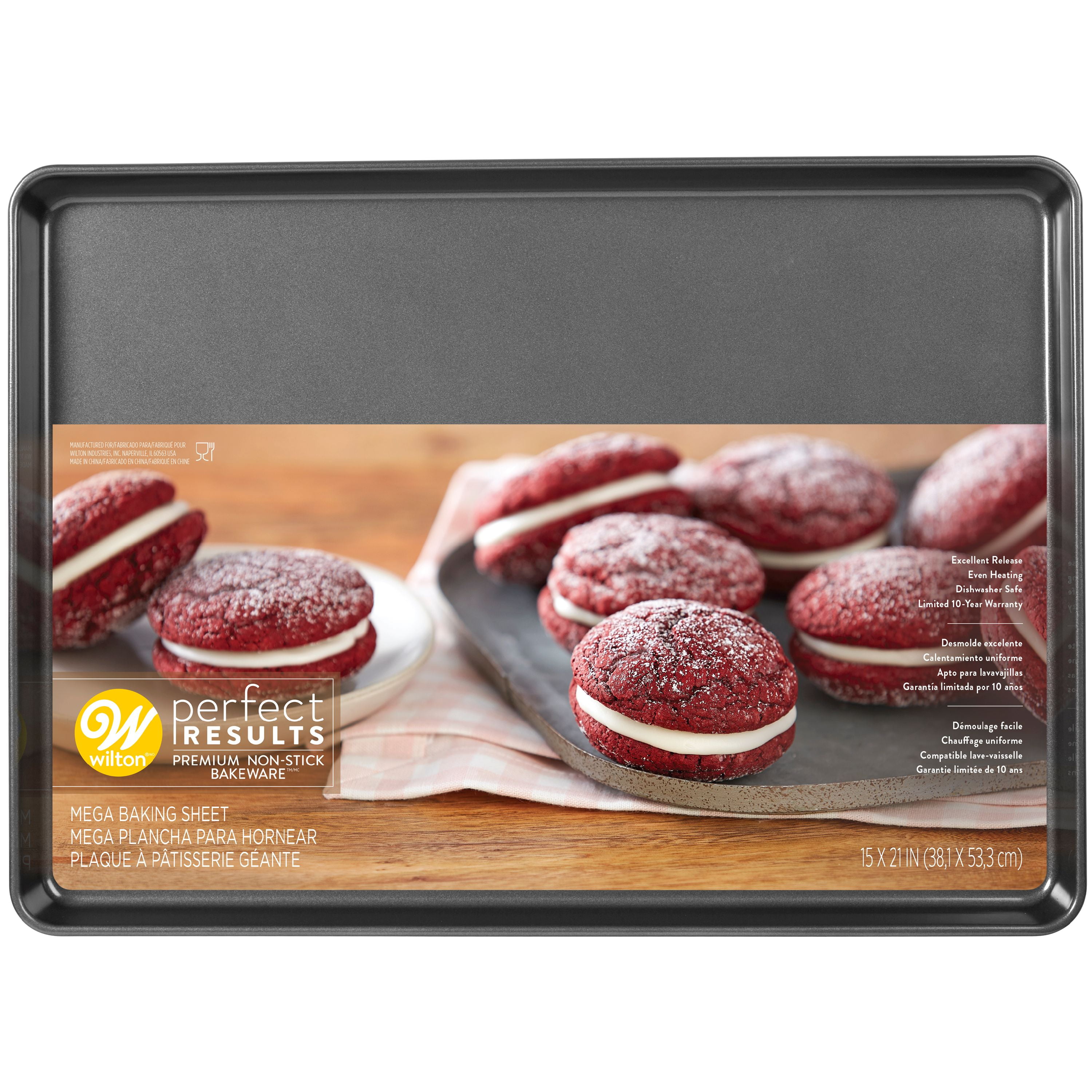 Wilton Perfect Results Premium Non-Stick Bakeware Large Cookie Sheet, 17.25  x 11.5-Inch