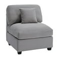 thumbnail image 6 of Alexent 3-Seat Modular Sectional Sofa with 2 Movable Ottomans, Upholstered Sofa Chair, for Apartment Living Room Office, Light Gray, 6 of 9
