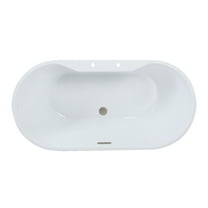 Kingston Brass VT7DE633023C428 63-Inch Acrylic Oval Double Ended Freestanding Tub with Drain in Glossy White/Brushed Nickel