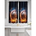 thumbnail image 4 of Bedroom Curtains 63 Inches length, Baseball, Window Treatment Curtain Drapes, Sports Theme Gradient Orange Blue Black Rod Pocket Curtain Panels for Living Room Kitchen, 42"x63", 2 Panels, 4 of 7