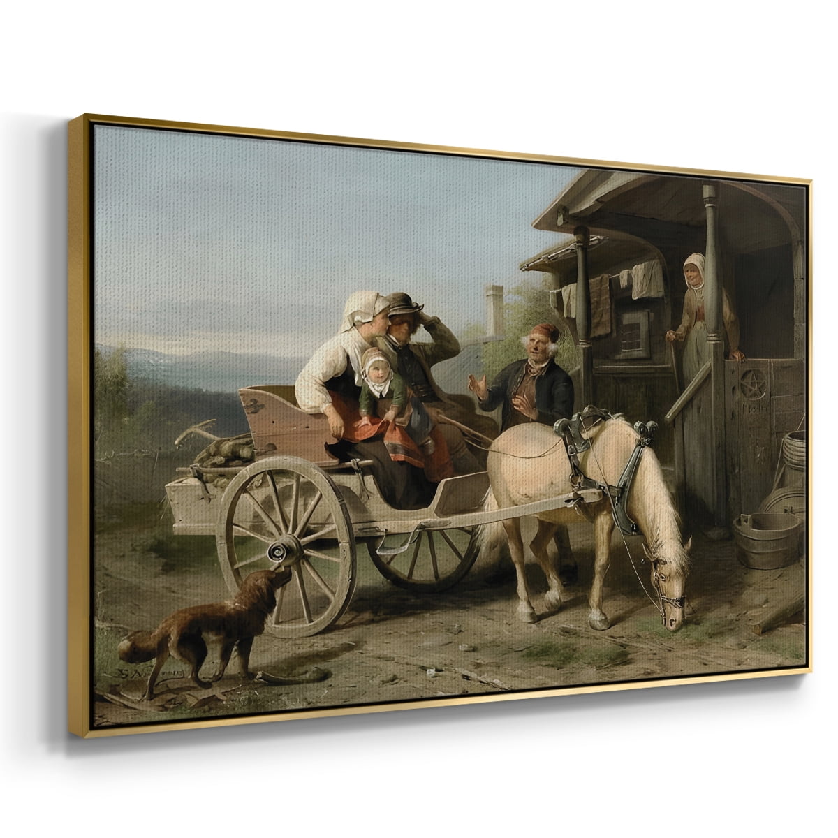 Vintage Landscape-CCXLIX By Wexford Home Framed in Gold Wood Gallery Wrapped Canvas 17 in. x 25 in.