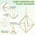 thumbnail image 2 of Uxcell 2-Pack Soportes Colgantes para Plantas de Aire, Soporte Geométrico de Metal en Forma de Cubo con Cadenas de Metal [Tono Dorado, 3.3" H], 2 of 6