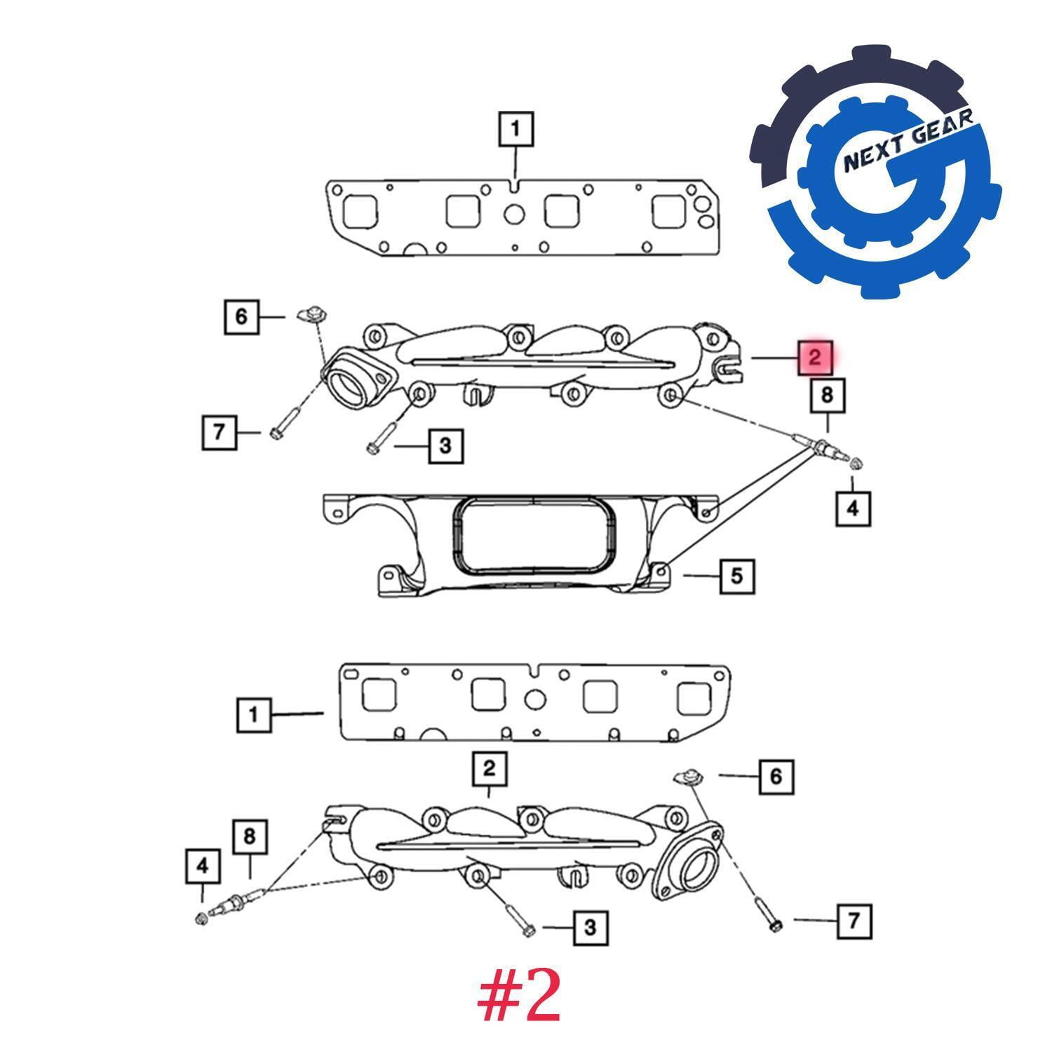 New OEM Mopar Right Exhaust Manifold for 2009-2024 RAM 1500 5.7L V8 68591585AA