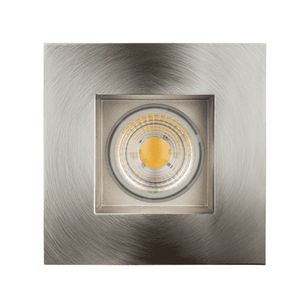 

Perlglow 4 inch Square Brushed Nickel Downlight Luminaire LED Recessed Light Fixtures Ceiling Lights 3500K.