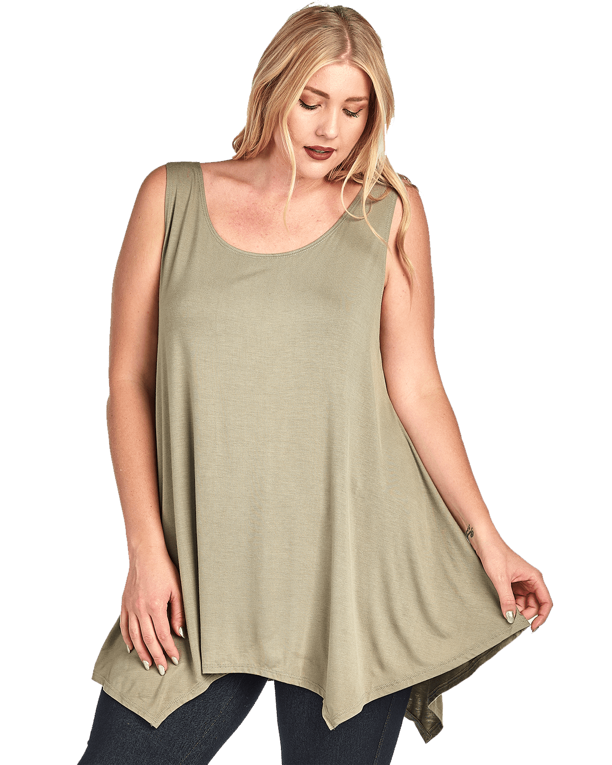 Sharon's Outlet - Plus Size Curvy Womens Casual High Low Tank Top MADE ...