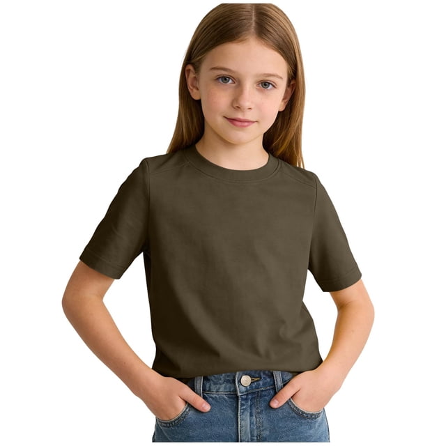 Zpanxa Teen Girl Shirts Solid Color Sleeveless Tank Top with Back Letter Print Polyester 4-5 Years