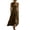 Brown, variant on Womens Cotton And Linen Dresses Round Neck Short Sleeve Summer Dress Baggy Kaftan Loose Plus Size Midi Shift Dresses For Curvy Women