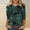 Green plus size halloween tops a1, variant on Women Plus Size Halloween Round Neck Graphic Tops Cute 3/4 Sleeve Pullover Goth Dressy Casual Tshirt Blouse Spooky Fall Fashion Clothes, Khaki M