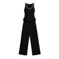 thumbnail image 4 of Enjoytime 2 Piece Lounge Set Women Sleeveless V Neck Tank Tops Wide Leg Pants Matching Sets Summer Plus Size Casual Travel Outfits, 4 of 7