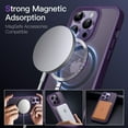 thumbnail image 3 of JETech Magnetic Case for iPhone 14 Pro 6.1-Inch Compatible with MagSafe, Translucent Matte Back Slim Shockproof Phone Cover (Deep Purple), 3 of 6