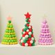 thumbnail image 1 of Decoración de árbol de Navidad con pompones hechos a mano - Mini adorno de escritorio rojo y verde, decoración de mesa de 9", regalo festivo navideño, 1 of 6