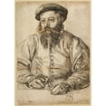 thumbnail image 2 of Tobias Stimmer 19x24 Black Ornate Framed Double Matted Museum Art Print Titled: Portrait of a Bearded Man (1576), 2 of 5