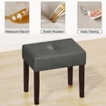 thumbnail image 5 of FAGAGA Two Leather Vanity Stool, Rectangle Ottoman Bench for Makeup Room, Vanity Chair with Wood Legs for Piano Room, Bedroom, Living Room | Gray, 5 of 8