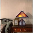 thumbnail image 3 of 17" Rust Metal Two Light Table Lamp With Amber Empire Shade, 3 of 5