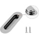 thumbnail image 4 of 4 Pieces Sliding Door Handles Oval Recessed Handle Shell Handle Stainless Steel Flush Door Handle with Screws for Cabinets Sliding Doors Silver, 4 of 5