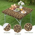thumbnail image 4 of Brown and Black Leopard Print Square Fitted Tablecloth with Elastic Edge,Square Table Cover,Washable Elastic Table Cover for Home Kitchen Party Decor 34"x34", 4 of 6