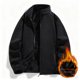 thumbnail image 1 of Ceisia Men's Casual Flip Collar Zipper Jacket with Pockets Oversized Contrast Hood Gift Outerwear, 1 of 9