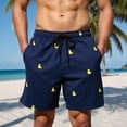 thumbnail image 2 of Stamzod Mens Board Shorts with Pocket Print Summer Vacation Swim Trunks Men Casual Loose Bathing Suit Swimwear Dark Blue S, 2 of 9