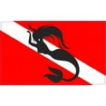 thumbnail image 4 of 5in x 3in Diver Down Mermaid Flag Sticker, 4 of 4