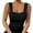 Black, variant on HAJGJP V Neck Tank Top Women Popular New Strapless Vest With Wide Shoulder Straps Sleeveless Top Sexy And Body Hugging Hot Girl Vest. Coffee,L
