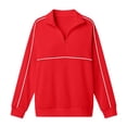 thumbnail image 6 of Half Zip Pullover Women Long Sleeve Relaxed Fit Casual Zipper Collar Athletic Sweatshirt Fashion Fall Tops, 6 of 6