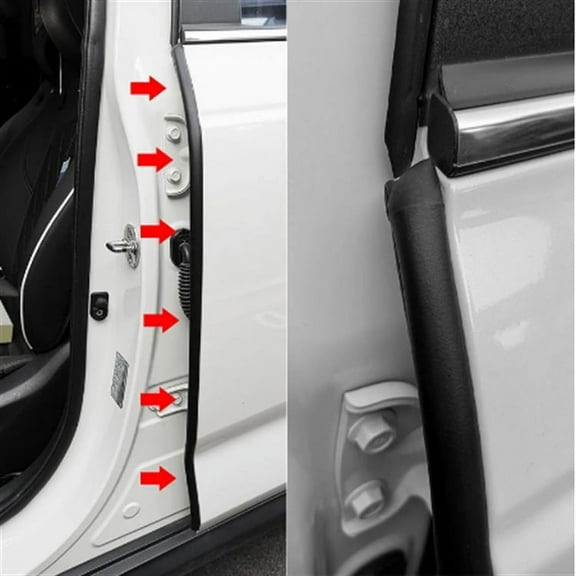 Car Door Outer Edge Rubber Seal Strip B-pillar Soundproof Windproof Protection Front Edge Car Sealant Accessories Decoration
