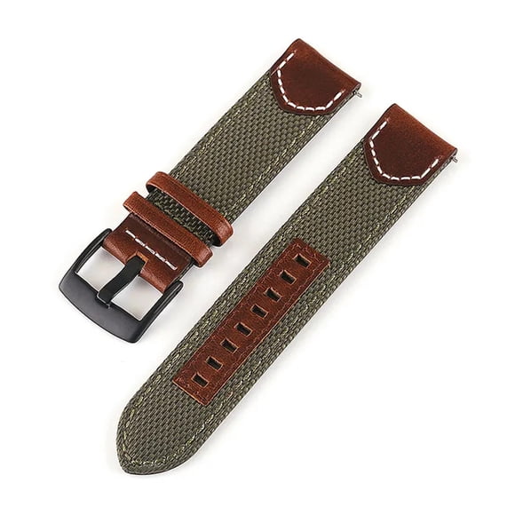 WANGQ Vintage Nylon Leather Strap 20MM 22MM 24MM Fit For Samsung Galaxy 42MM 46MM