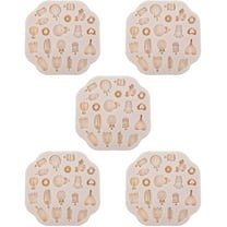 5 Pieces Clay Tin Silicone Mold Different Patterns Reusable