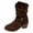 Brown, variant on Rokment Women's Slouchy Wide Mid Calf Cowgirl Boots Fashion Casual Suede Buckles Pointed Toe Chunky Stacked Heels Cowboy Dress Short Booties Fall Winter