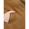 thumbnail image 6 of INSPIRE CHIC Women's Motorcycle Jacket Faux Suede Solid Color Asymmetric Zipper Jacket XL Khaki, 6 of 9