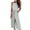 Gray, variant on Fesfesfes Jumpsuit for Women Summer Casual Striped Print Sleeveless Round Neck Lacing Straight Pants Jumpsuit